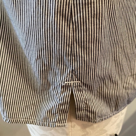 Otto Kern Grey and White Stripe Blouse Size 2 - Picture 4 of 10